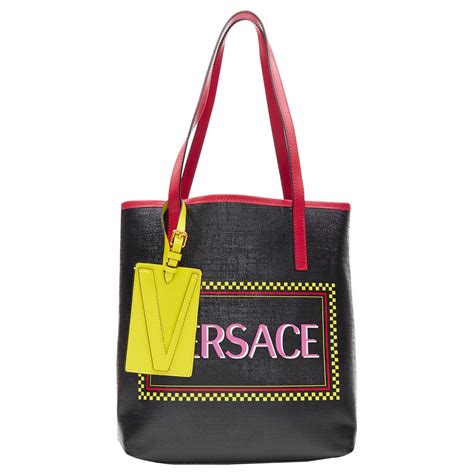 Versace Vitello Tote Bag Black in Saffiano Leather 